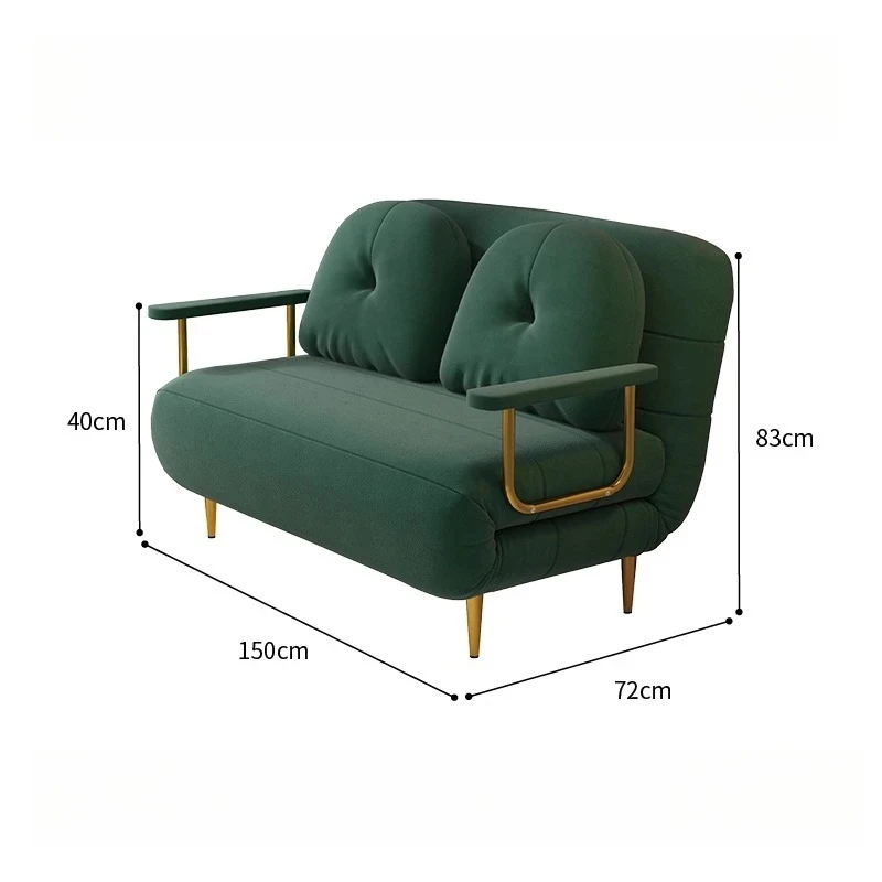 Light luxury folding sofa bed, living room single and double fabric sofa, adjustable backrest sofa, fashionable folding sofa