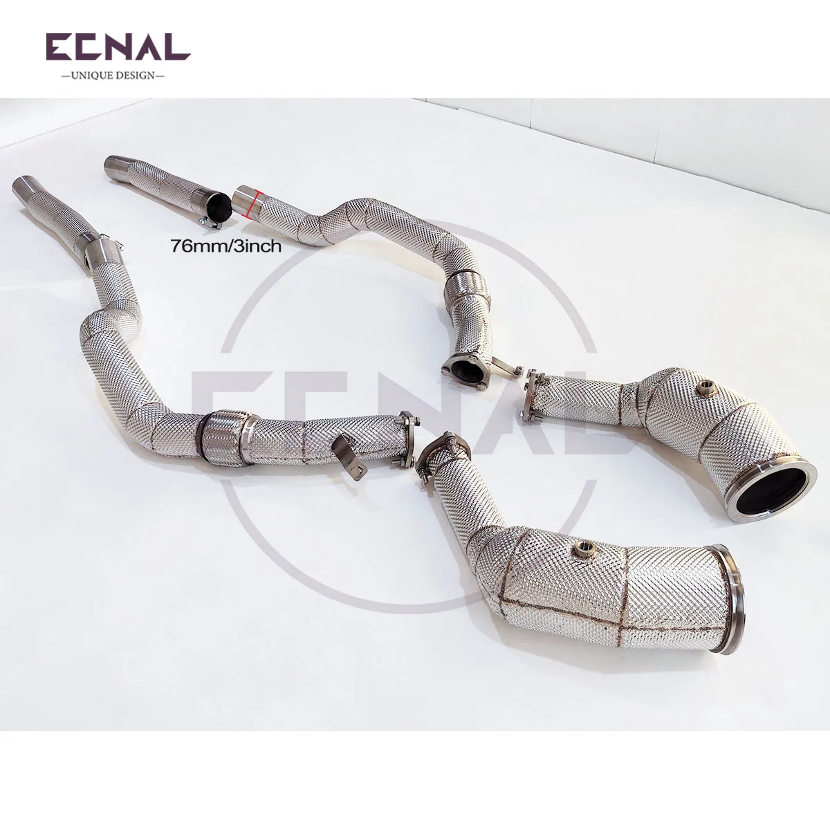 

Высокопроизводительная спортивная выхлопная система Ecnal для Audi RS6 RS7 C8 4.0T 2020+ (передняя труба и даунпайп)