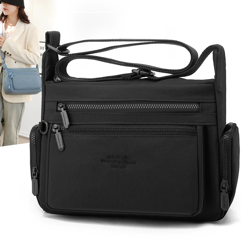 

Сумка на плечо из нейлоновой ткани с несколькими карманами, женская новая большая вместительная женская сумка через плечо, универсальная легкая сумка-бродяга для отдыха