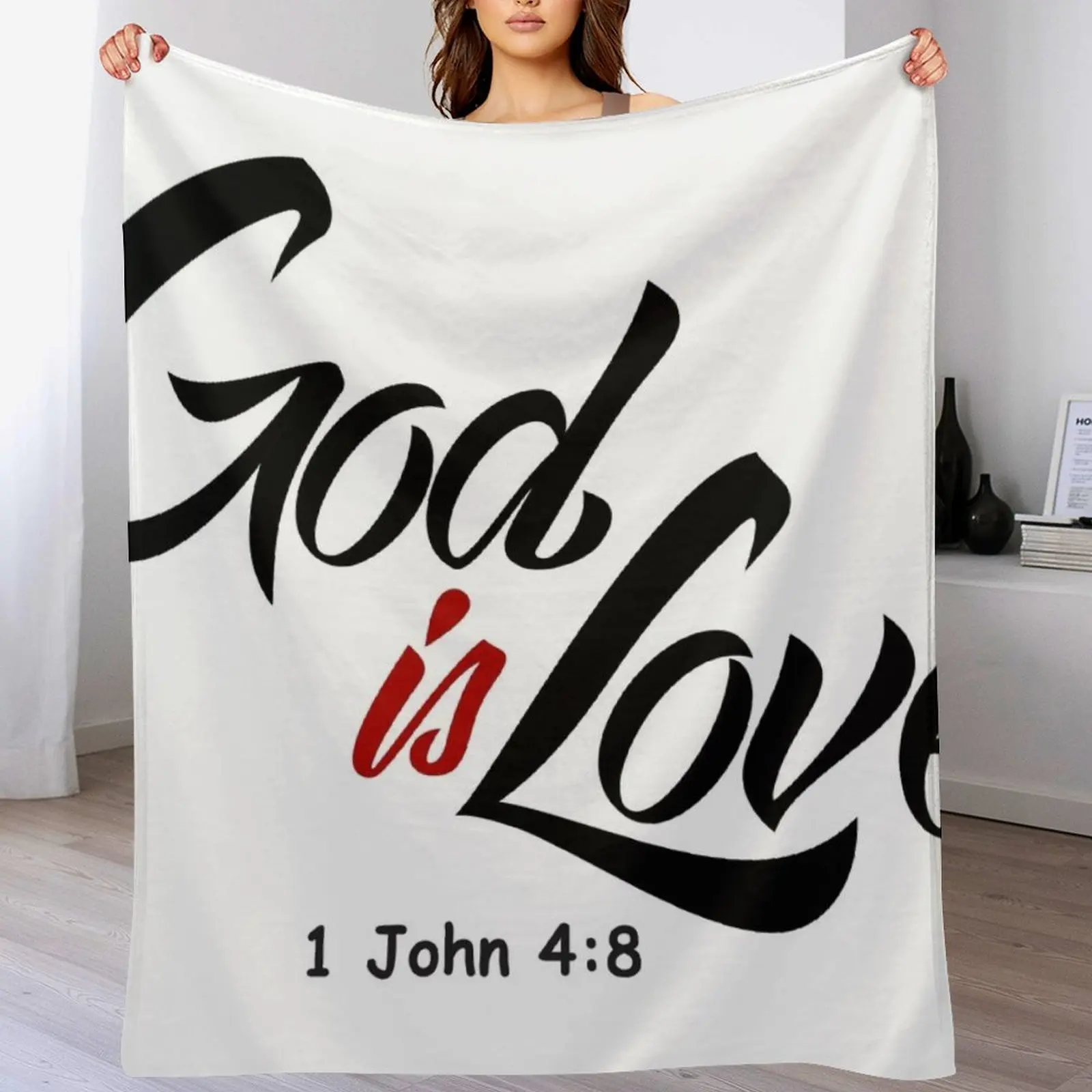 

God Is Love 1 John 4:8 Throw Blanket blankets and throws bed plaid Fashion Sofas Plush Blankets