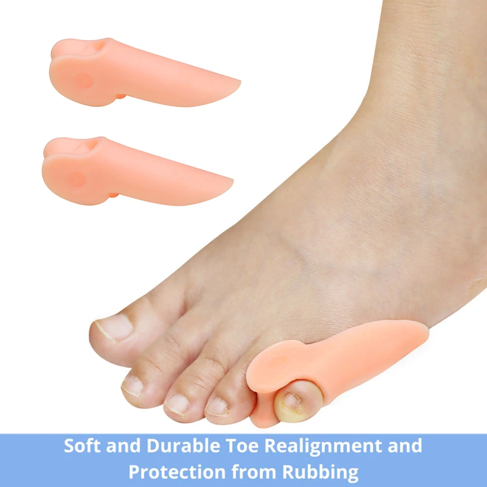 Pexmen 2/4 Stück Bunion Cushion Protector Bunion Corrector Pads mit Separator für Pinky Toe Gel Shield zur Linderung von Fußschmerzen