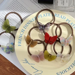 Dancing in the hair of the small butterfly ~ South Korea France temperament hair rings France high ponytail hair rope hair band