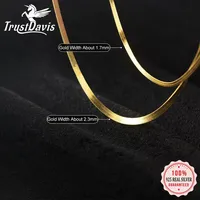 TrustDavis 925 Sterling Silver Simple Snake Chain Clavicle Charming Necklace for Women Fashion Korean Necklace Jewelry DB1268