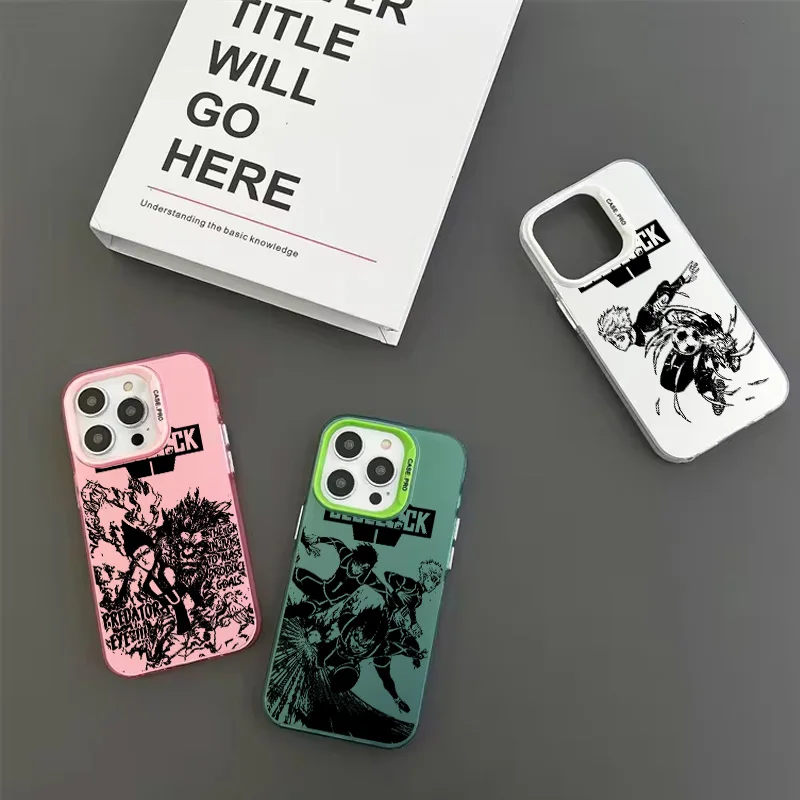 Anime BLUE LOCK Phone Case For Apple iPhone 15 14 13 12 11 Pro MAX XR Colored Silver Plated Inside Cover