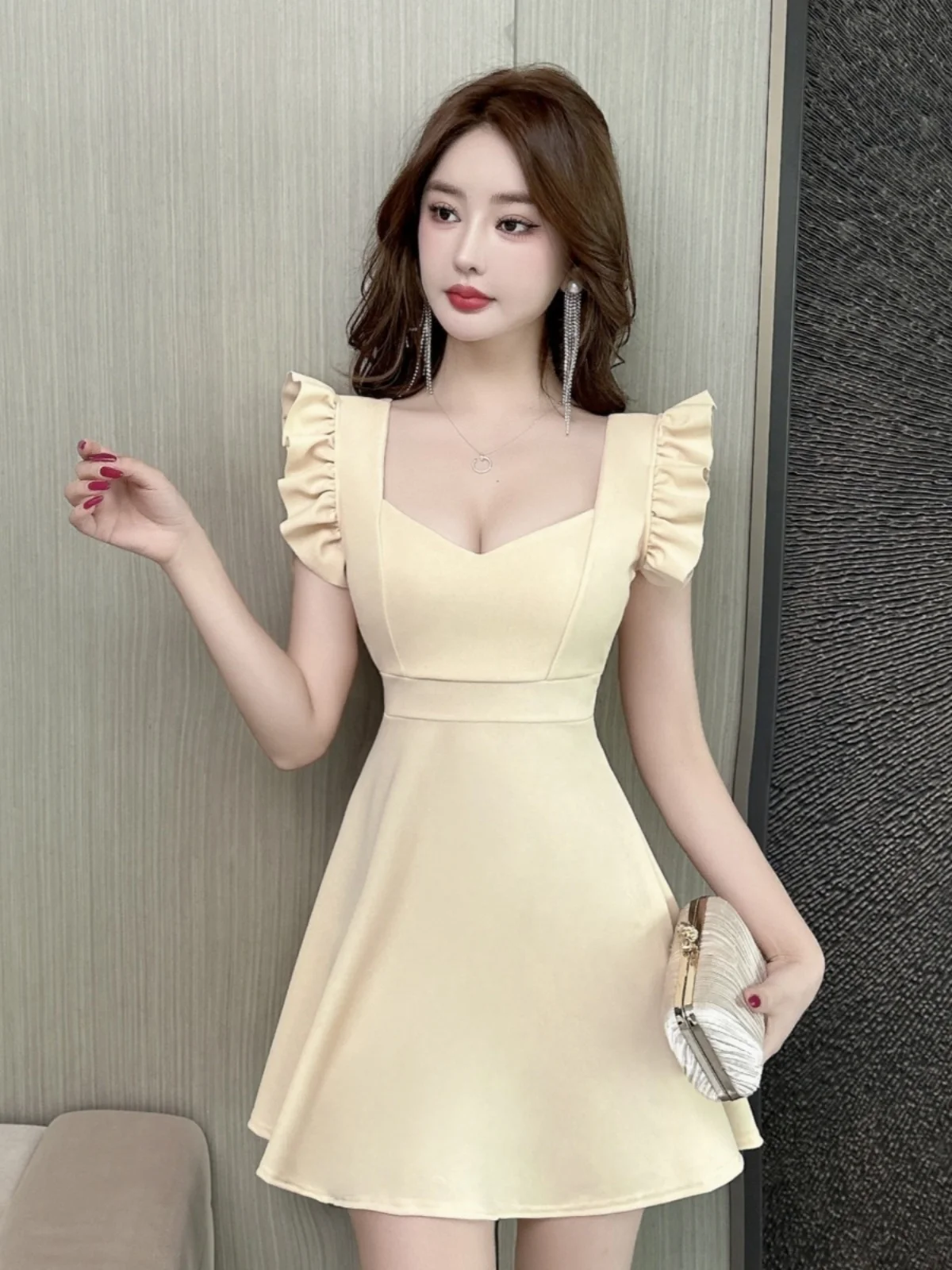 

Sexy Low Cut Deep V Ne a Line Dr Evening Gown for Women Summer Slimming Work orm Foot Bath Techan orm
