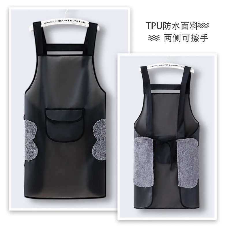 Translucent Kitchen Apron Waterproof Oil Resistant Stain Proof Garment Practical Protective Wear for Home Cooking Cleaning