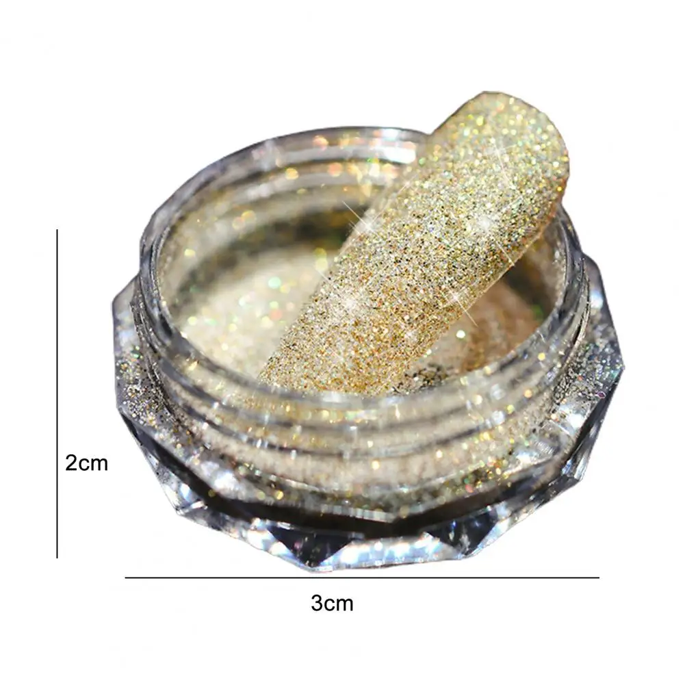 Nail Glitter Powder Eye-catching Portable Bright Color Reflective Nail Powder Lightweight Nail Pigment Powder for Shoes