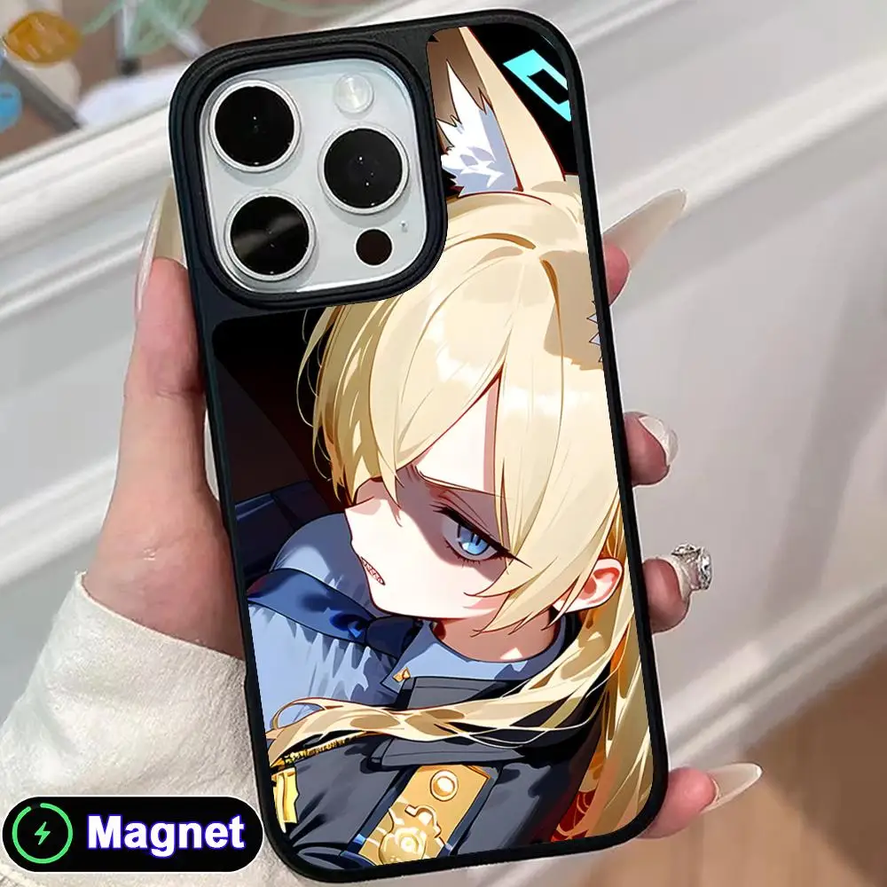 

Blue Archive Ogata Kanna Phone Case for iPhone 17 16 15 14 13 12 11 Air Pro Max Plus Matte Surface Magnet Cover