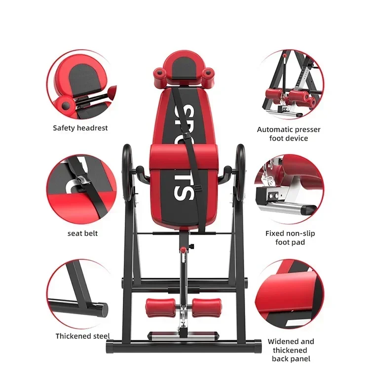 Inversion Table,Foldable Inversion Table Premium Gravity Back Therapy Fitness Reflexologystretch Foldable Inversion Table