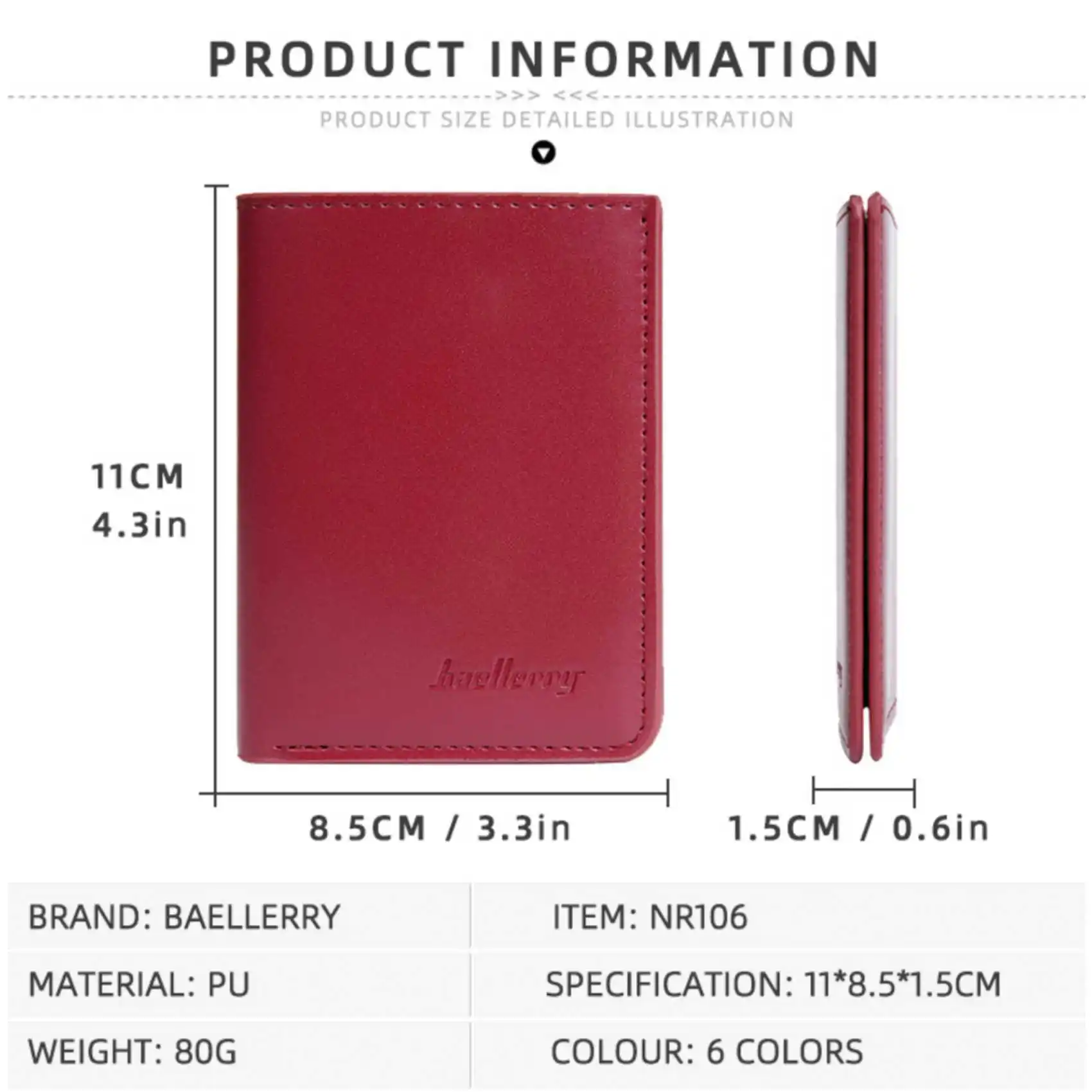 Neue Unisex-Brieftasche für Herren und Damen, einfache und dünne PU-Lederclip-Karten halter mit mehreren Steckplätzen – Detail 11