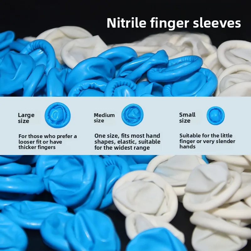 Nitrile Gloves Finger Covers Large Size for Men And Women Electronic Experiment Anti Allergy Blue Protective Finger Caps