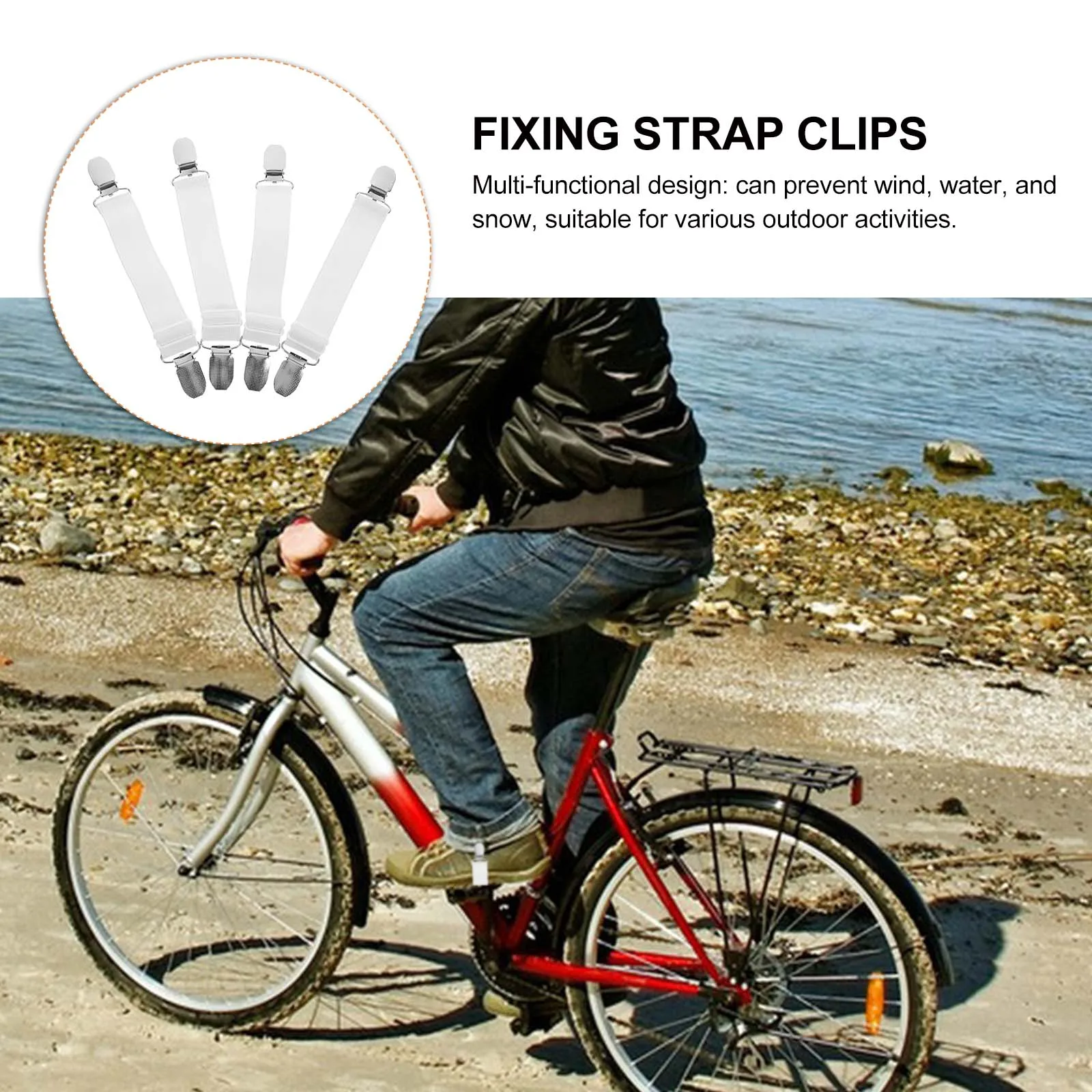 4pcs Adjustable Elastic Boot Clips Elastic Adjustable Boot Straps For Motorcycle Pant Leg Clamps Adhesive Tape Shoes Accessory