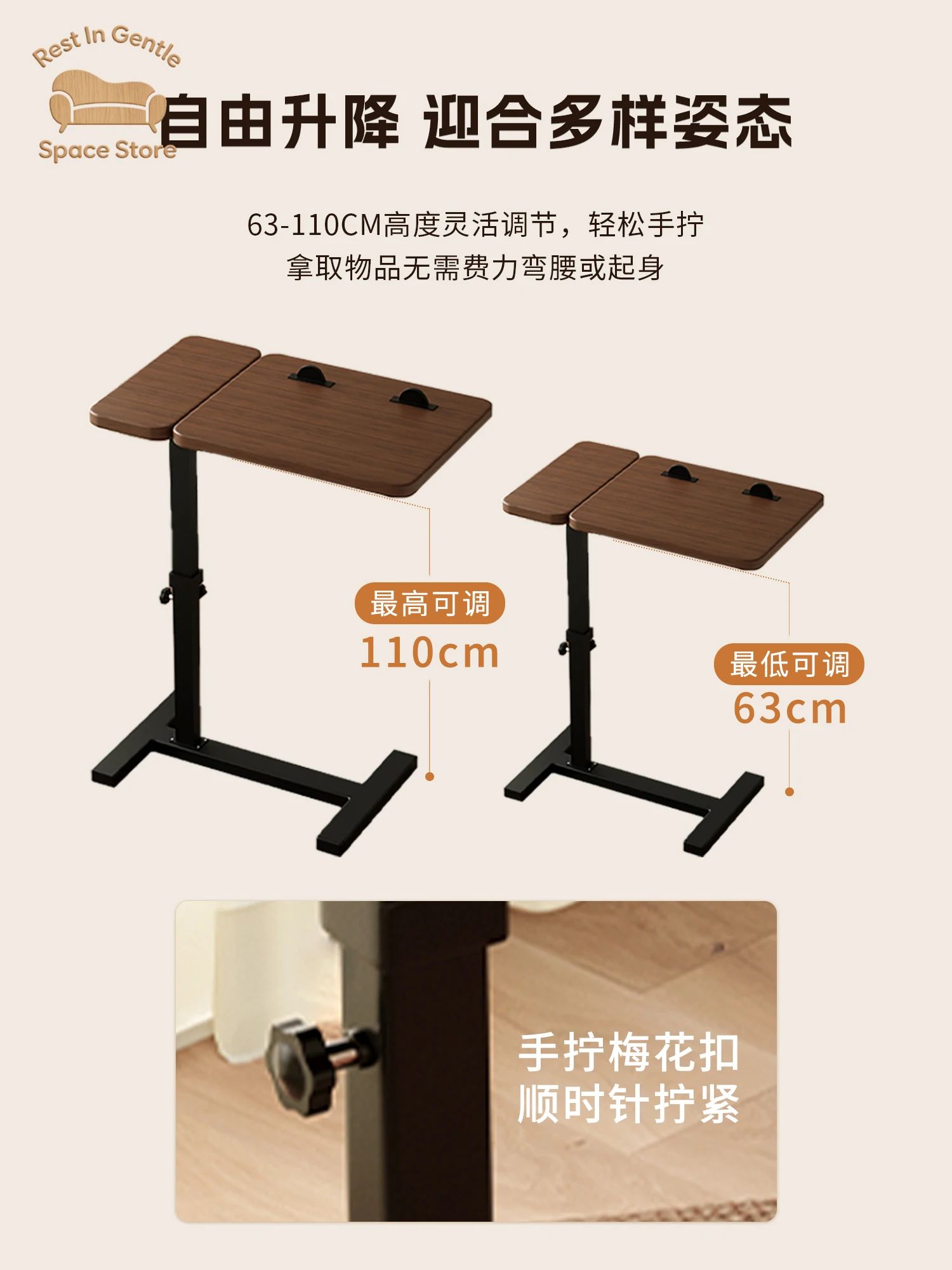 Sofa side few bedside tables removable bedside tables bedroom foldable shelves living room home balcony coffee table
