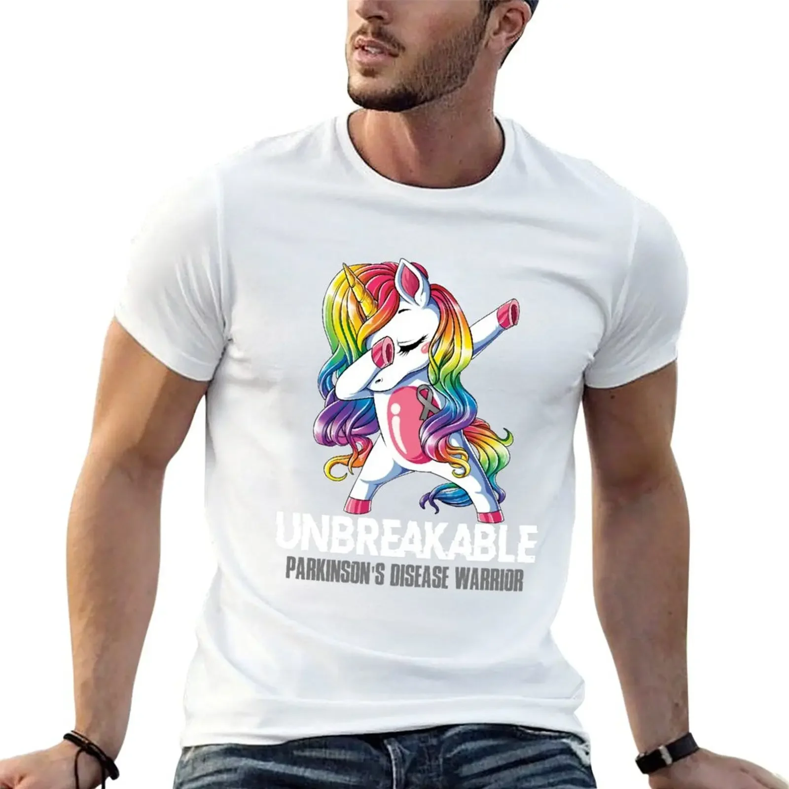 Parkinson's Disease Awareness - Unicorn Parkinson's Disease Warrior Ribbon UNBREAKABLE T-shirt blacks mens graphic t-shirts pack