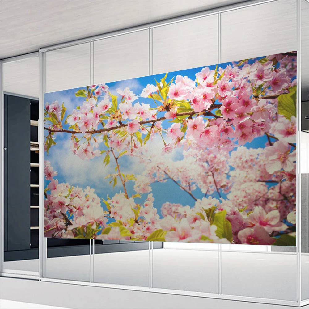 

Flower Decorative Privacy Window Film UV Blocking Heat Control Window Coverings Static Cling Glass Sticker for Home