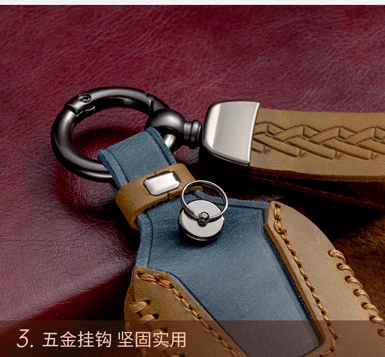 Leather Car Key Case Cover Fob for BMW E81 E87 3 320 E90 E91 E92 E60 E61