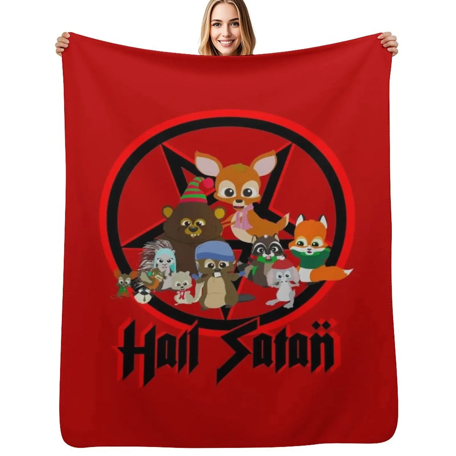South Park - Woodland Critter Christmas - Hail Satan Throw Blanket Lightweight Warm Blanket for Travel Camping