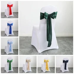 Satin Sash Bow Tie Self-Tie Wedding Decoration Chair - Shiny Look Luxury for Birthday Party Festival Hotel Holiday Dining Room
