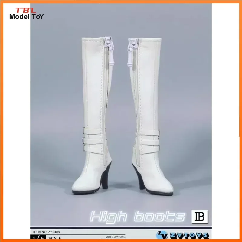 

1/6 Scale Female Soldier Pu Leather Zipper Boots Hollow Long Boots Shoes Three Colors Model for 12'' Action Figures Doll Toys