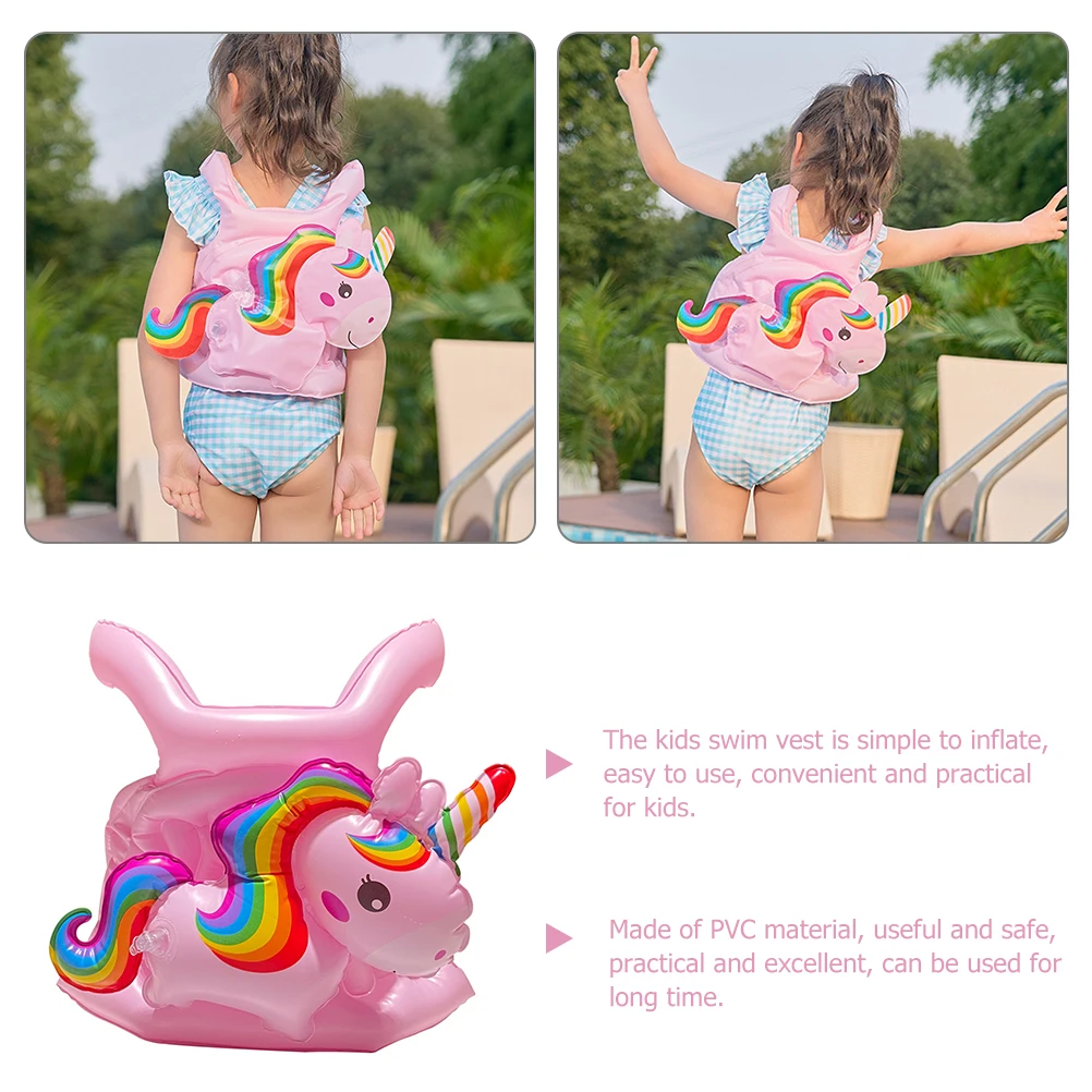 

Unicorn Kids Swim Toddler Inflatable Swimming Vest Pvc Safety Floatation Vest For Beach Pool Lake River Swimming