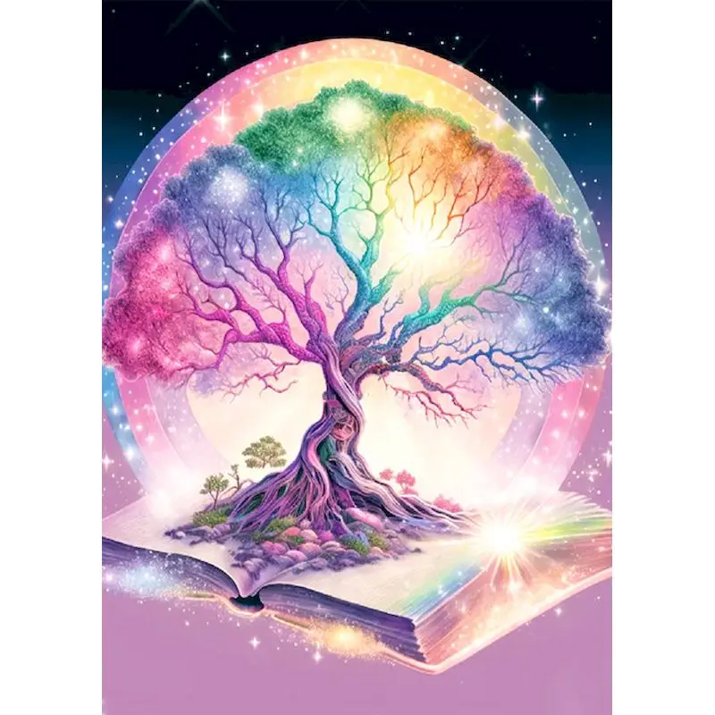 RUOPOTY Paint By Numbers Wall Art Picture Diy Gift Colorful Tree for Adults Beginners Adults Crafts Pictures By Numbers