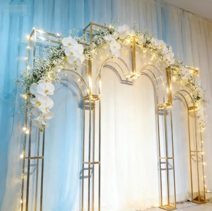 

Wedding Background Gold Modern Arched Wedding Background & Grandstand Wedding Decor