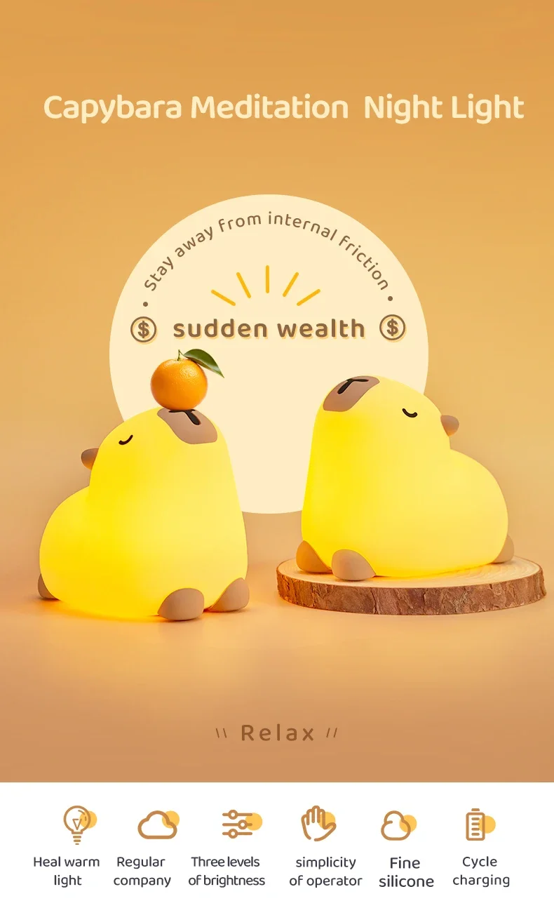 LED nouvelle veilleuse mignonne USB Rechargeable chevet dormir veilleuse douce LED lampe Squishy cadeaux créatifs pour les enfants