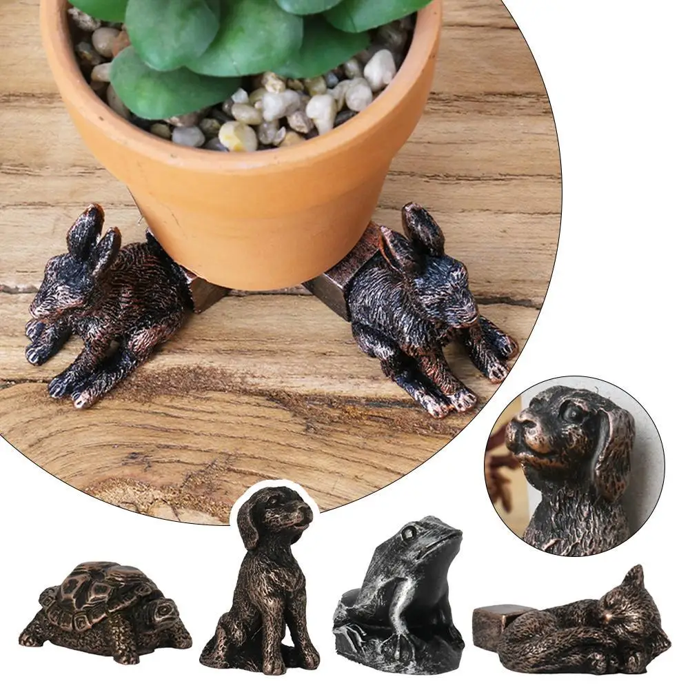 Flower Pot Foot Pads Animal Rabbit Turtle Dog Plant Pot Feet Moisture-proof Flower Pot Support Resin Crafts Ornaments