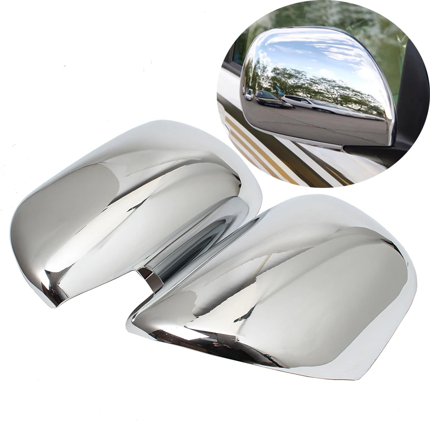 DOOR SIDE WING MIRROR CHROME COVER REAR For Toyota Land Cruiser Prado120 2003-2009 Chrome Side Mirror Cover Caps Shell Case