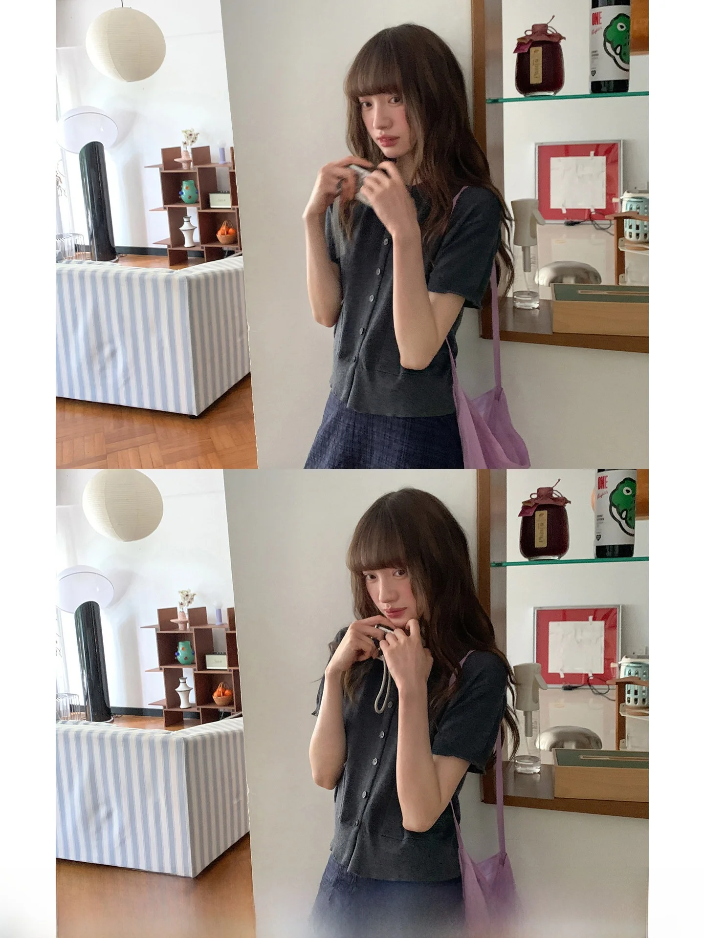 

Basic round Neck Knitted Open Cardigan Top Lazy Style Polyester Acrylic Wool Blend Short Sleeve Casual Summer Fashion