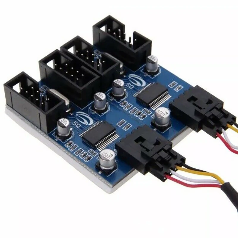 A08E-Motherboard Usb 9Pin Header 1 To 4 Splitter Port Multiplier 30Cm Extension Cable