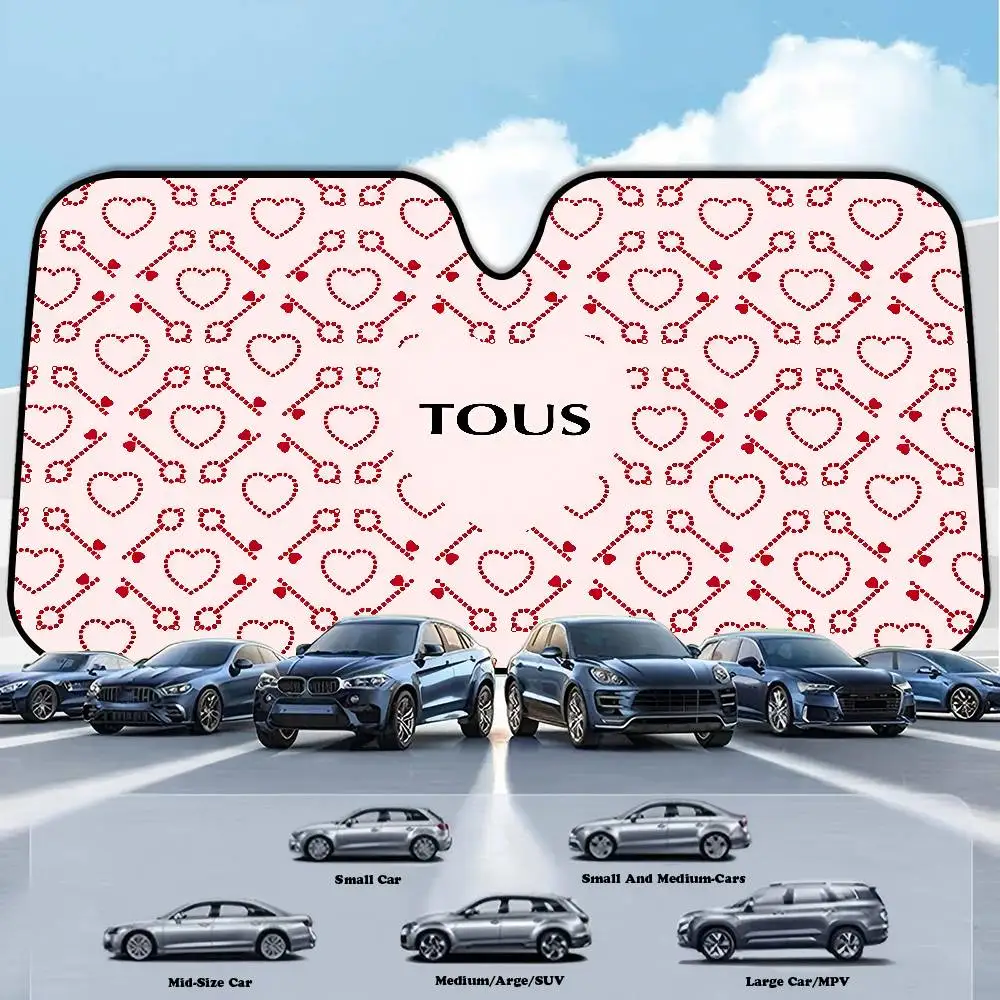 

Модная знаменитая INS T-tous крутая новинка, солнцезащитный козырек на лобовое стекло автомобиля 70x130 см, мультяшная фольга, чехол на лобовое стекло автомобиля