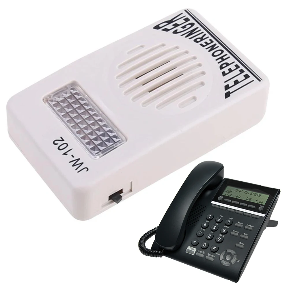 Loud Sound Telephone Ringer Amplifier with Light Flasher Telephone Ring Ringer Amplifier Volume Enhancer for Landline Telephone