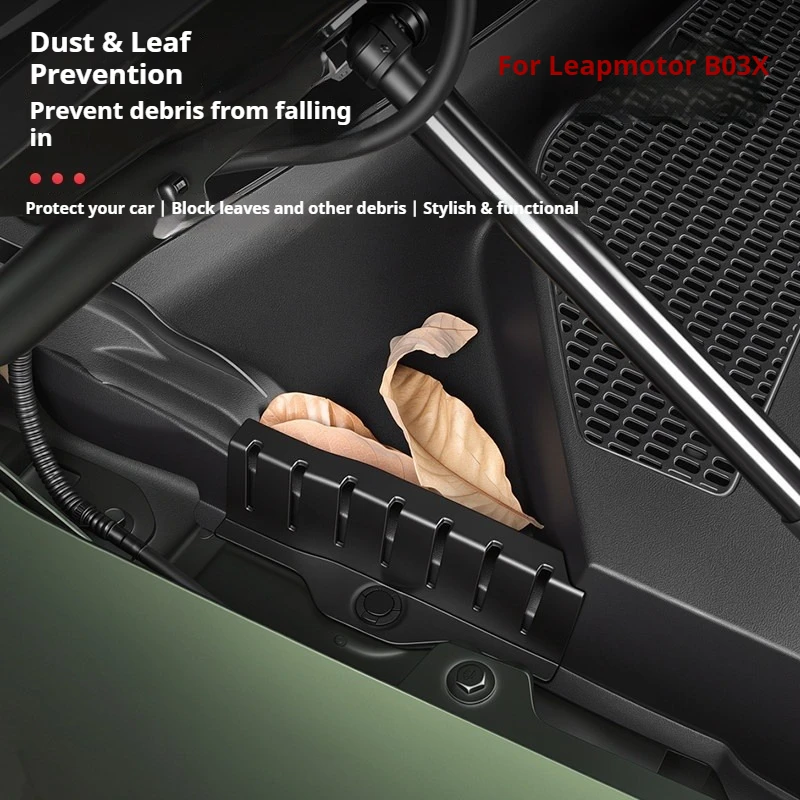 For Leapmotor B03X A10 Car Cabin Water Channel Baffle Leaves and Debris Cover The Front Hood To Prevent Blockage Car Accessory