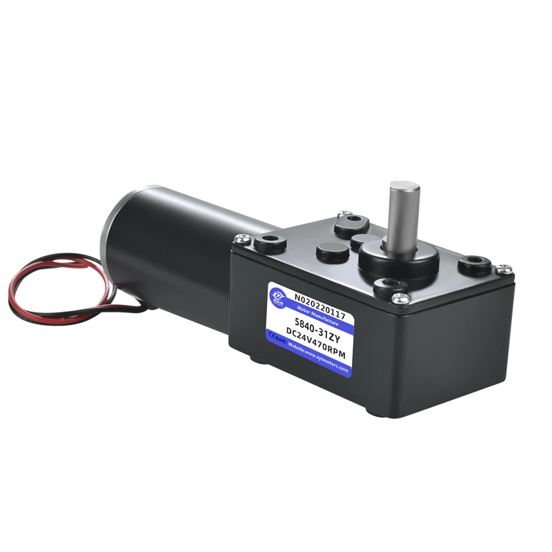 XYT 5840-31ZY 31ZY Black High Torque Low Rpm 12v 24v 70kg.cm Brush Electric Gear 6v Micro Reducer Engine Worm Geared Dc Motor