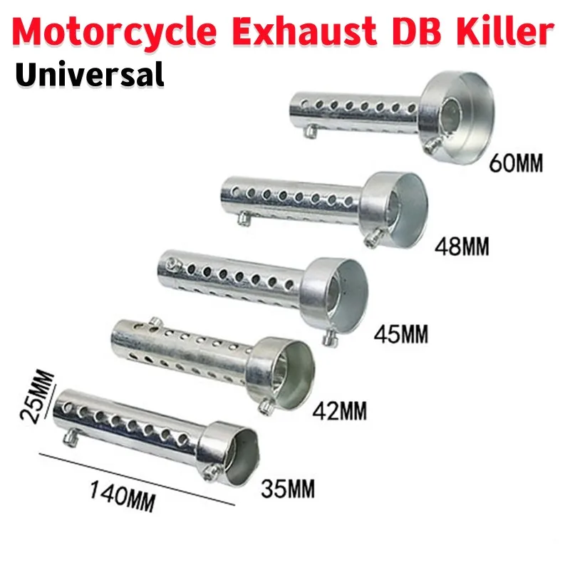 42/48/60mmUniversal Motorcycle Exhaust Muffler Adjustable DB Killer Silencer Noise Sound Eliminator