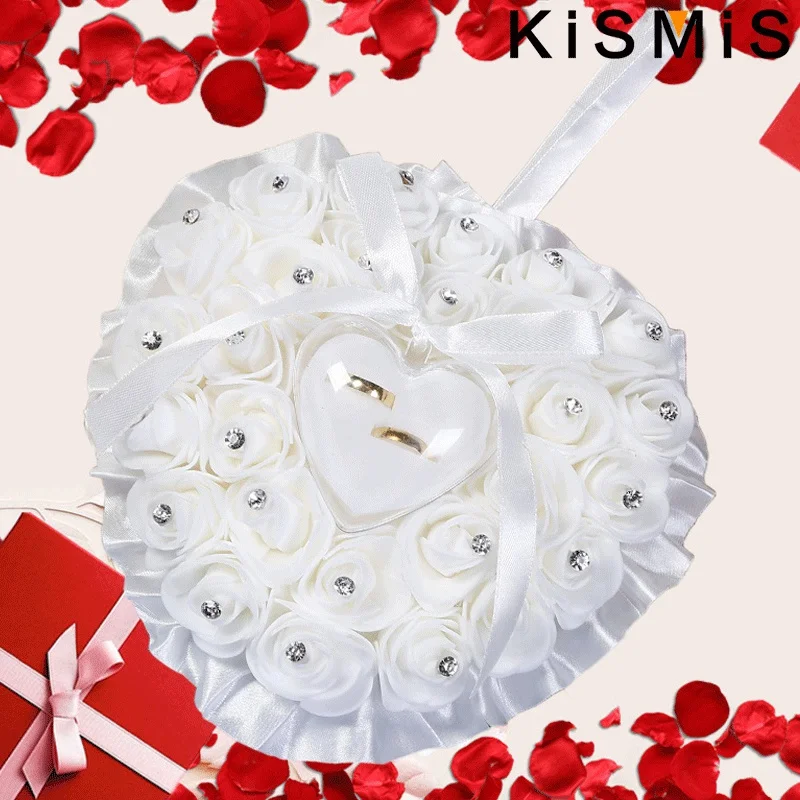 Wedding Ring Pillow Couples Rose Ring Box Wedding Storage Props 1PC Wedding Decoration Supplies image 4