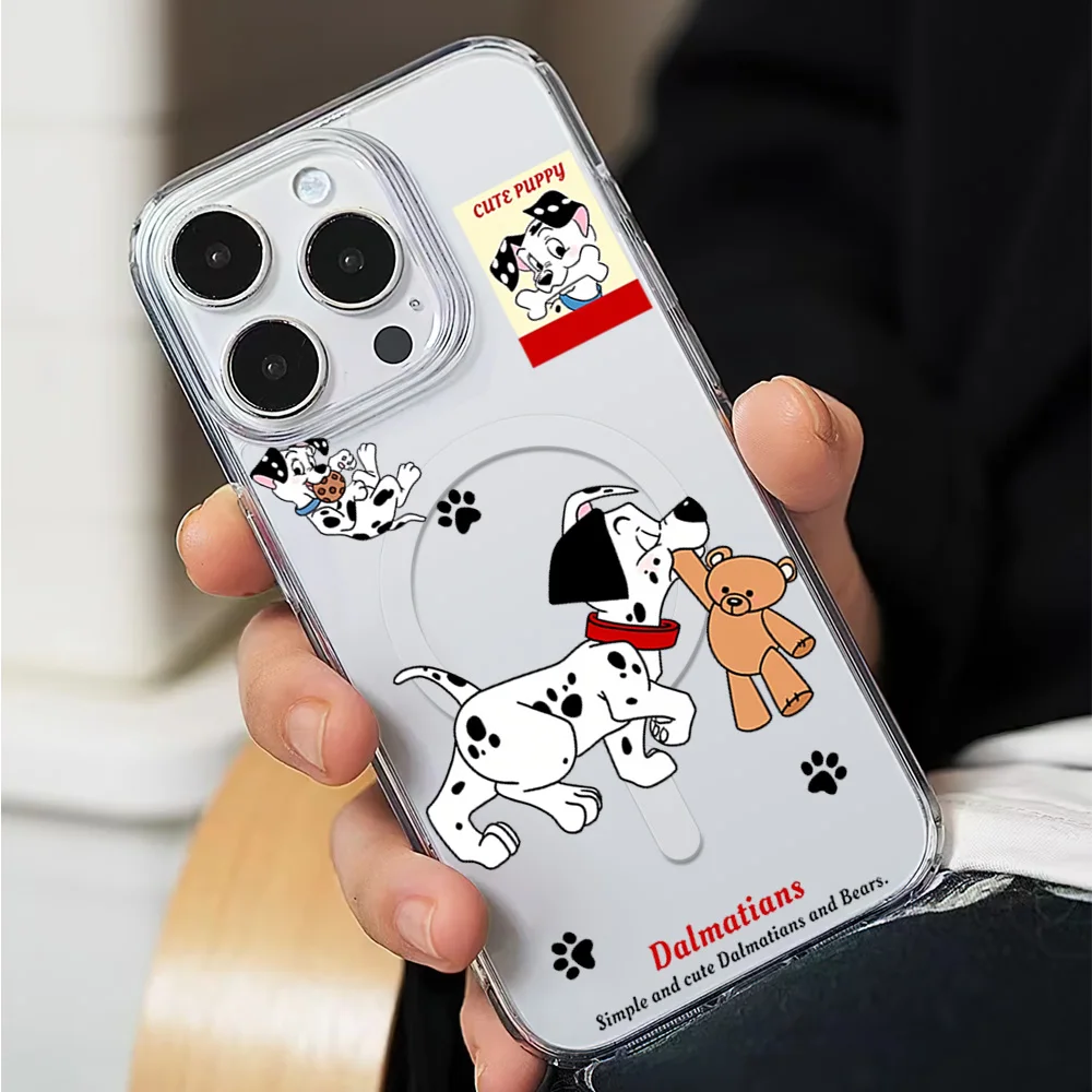 MINISO 101 D-Dalmatians Phone Case for iPhone 12 11 13 14 15 16 Max Pro Plus Magsafe Magnetic Wireless Cover