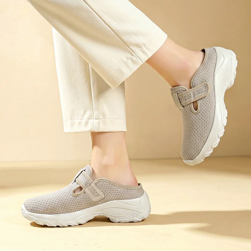 2026 New Women Comfort Walking Sneakers Breathable Flying Woven Mesh Shock Absorbing Casual Sport Shoes For Daily Walk Gym Trave