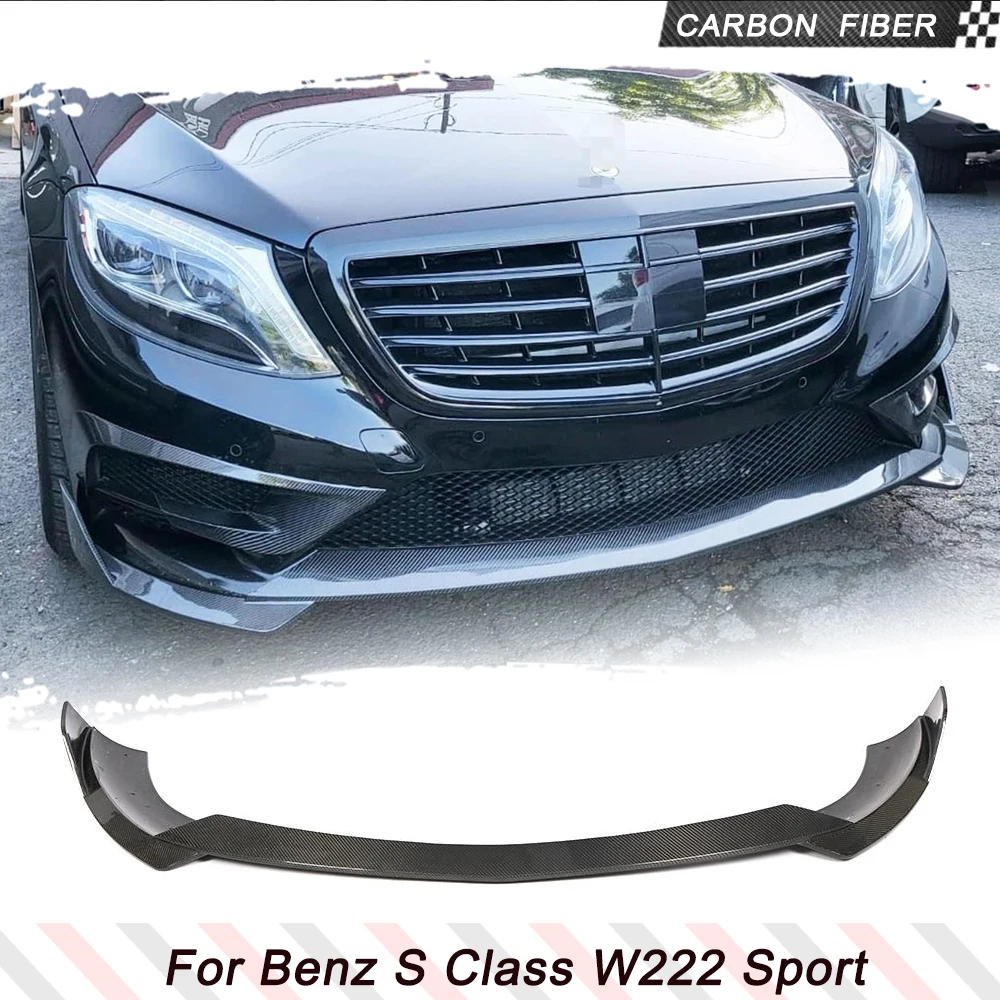 Carbon Fiber Front Bumper Lip for Mercedes Benz S Class W222 S400 S550 S600 Sport Sedan 2014-2017 Front Chin Splitter Protector