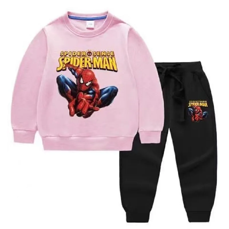 Autumn Baby Girl Boy Clothes Set Children Marvel Spider Man Printing Sweatshirt Top and Pants Bottom Two Piece Suit Tracksuit