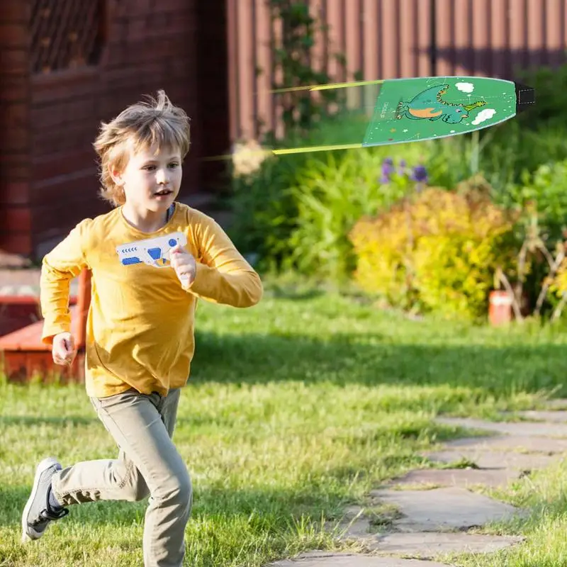 Kite launcher crianças lançador ejeção kite praia brinquedo catapulta kite crianças brinquedo esporte ao ar livre dos desenhos animados mão-realizada kite dedo borracha