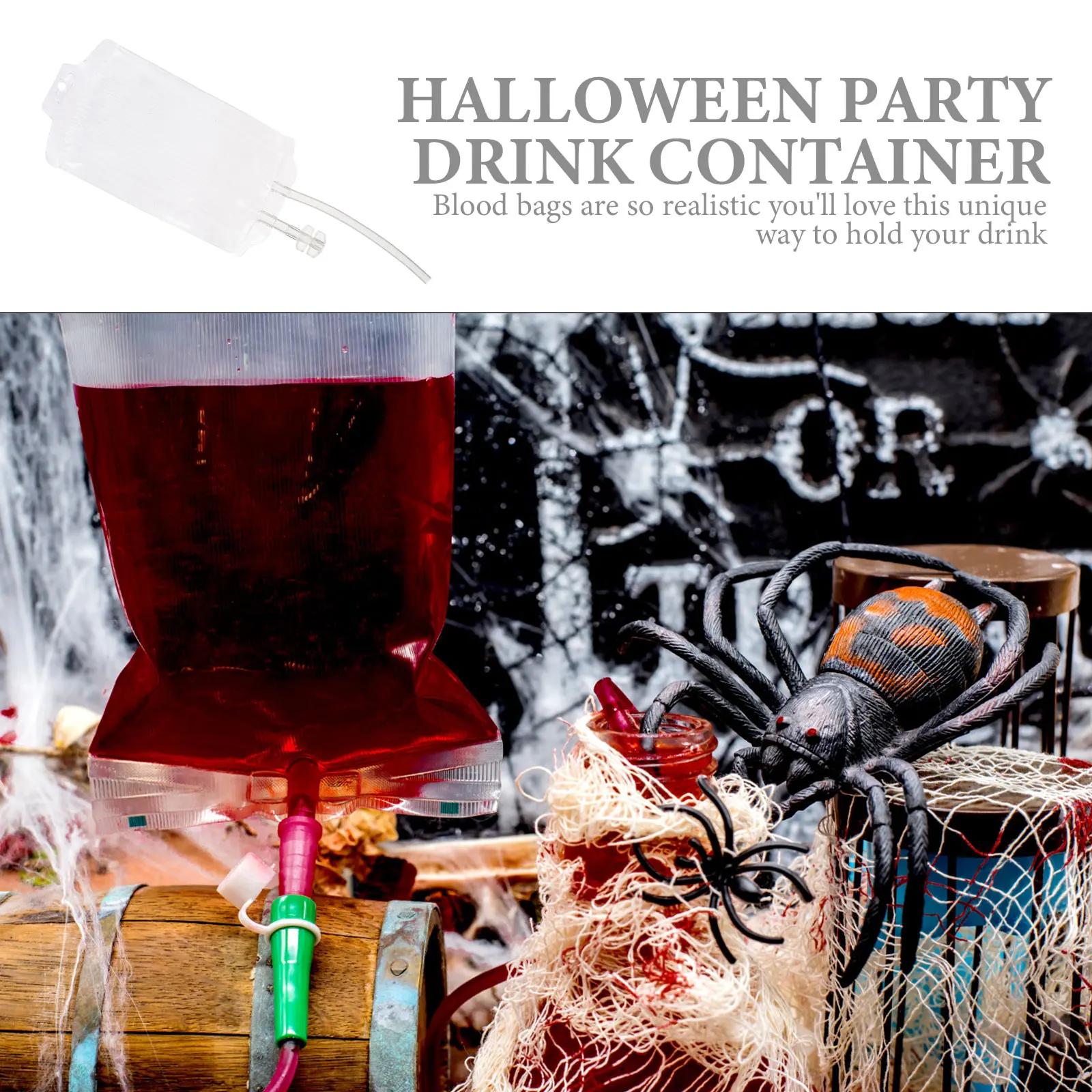 

10 Pcs Drink Halloween Drinking Pouches Container for Plasma Party Supplies Juice Drinks Nurse