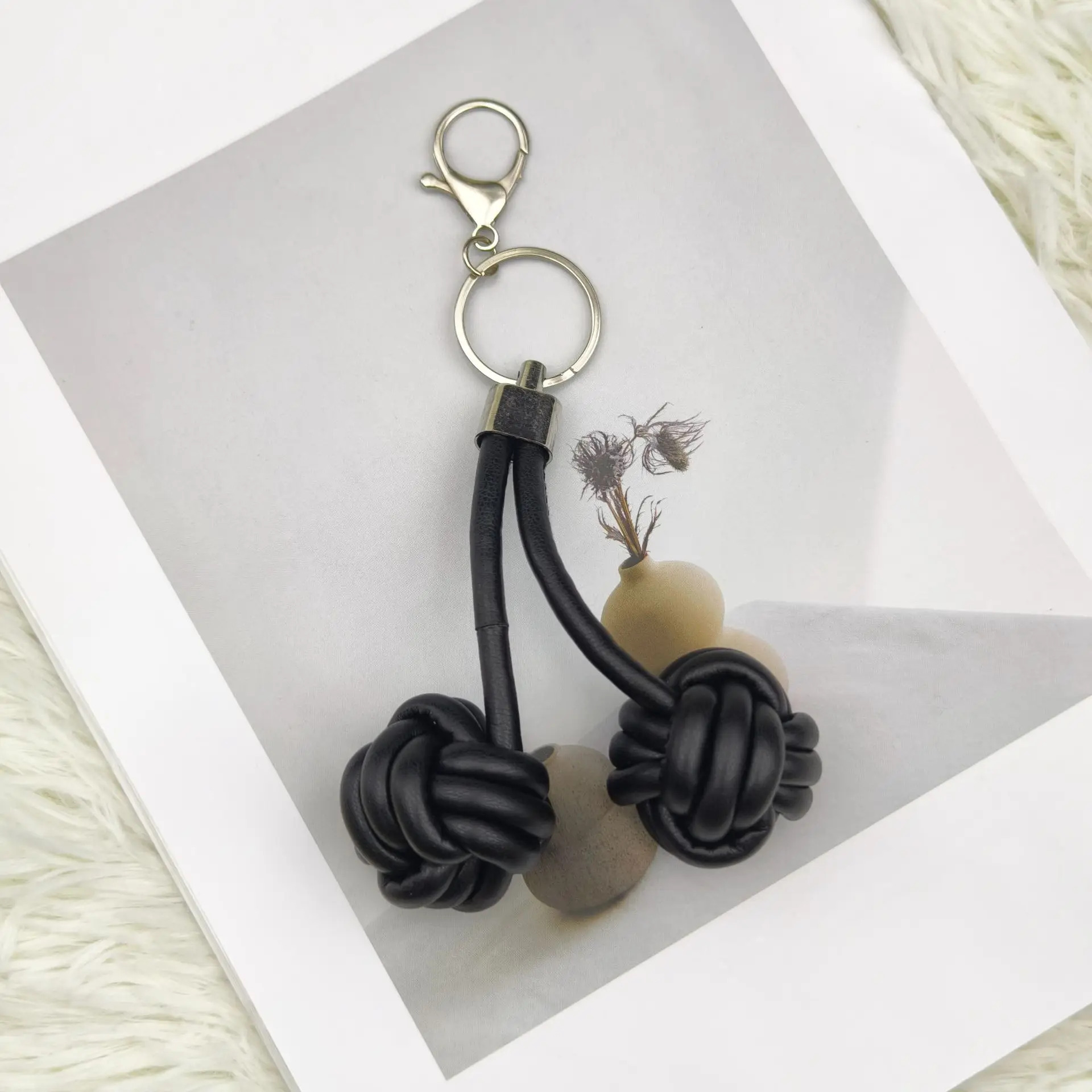 Handgewebter Ball-Taschenanhänger im koreanischen Stil, Auto-Schlüsselanhänger, Accessoires, Außenhandel, Großhandel, grenzüberschreitend – Detail 5