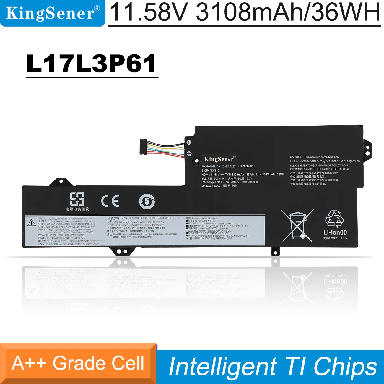 

KingSener L17L3P61 L17C3P61 L17M3P61 Laptop Battery For Lenovo IdeaPad 320S-13IKB,Yoga 720-12IKB 330-11IGM,xiaoxin 7000-13 36WH