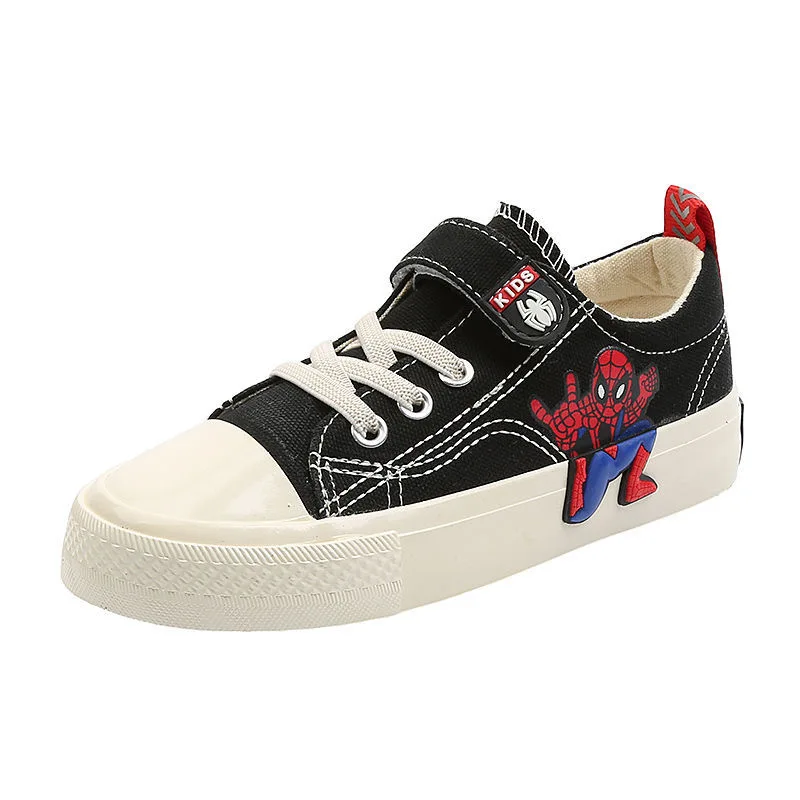 Boys Sport Shoes Fashion Spiderman Cartoon Children\'s Canvas Hook on-slip Student Shoes Kids Outdoor Shoes Casual Shoes Disney