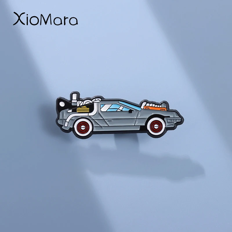 Cartoon Sport Car Brooch Enamel Pins Custom Movies Perimeter Retro Vehicle Brooch Decoration Collar Lapel Badge Jewelry Pin Gift