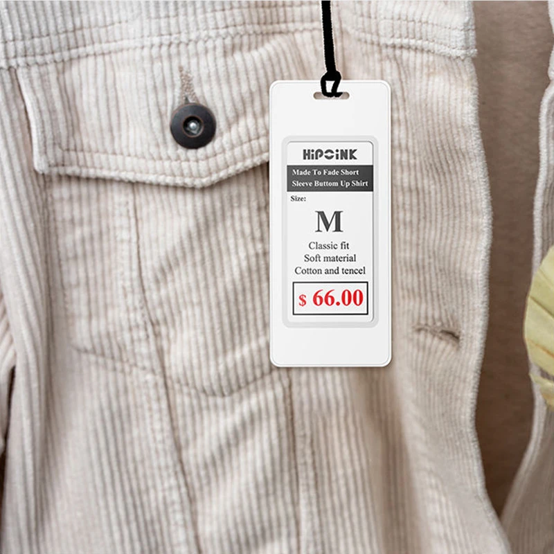 2.13 Inch E-ink Smart Clothing Tag E-ink Digital Price Tag Epaper Clothing Tag Electronic Price Tag for Clothing Shop