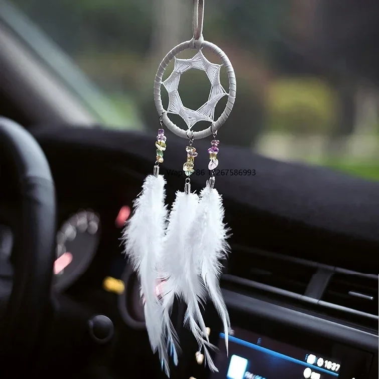 Factory price car pendant accessories hand-woven feather dream catcher wind chime car interior dream catcher