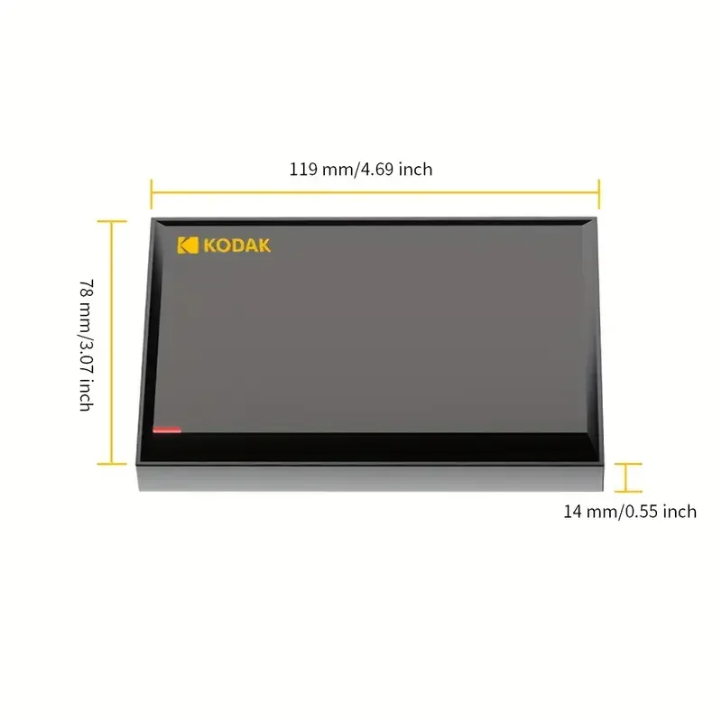 Kodak P190 Portable External Hard Drive 5Gbps 500GB 1T Lightweight PHDD for PC Tablets PS5 XBOX Laptop Desktop